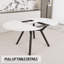 Table de salle à manger moderne extensible pour 4 à 6 personnes avec plateau en panneau de fibres à densité moyenne et pieds en métal