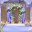 Arche de fond de mariage ronde en acier l 59 po x P 19,7 po pour la décoration de jardin-84974288