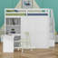 Lit mezzanine avec garde-robe, bureau et tablettes-226718735