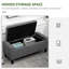 Banc de rangement rembourré en lin avec dessus relevable et boutons capitonnés pour le salon HOMcom, gris-19019588