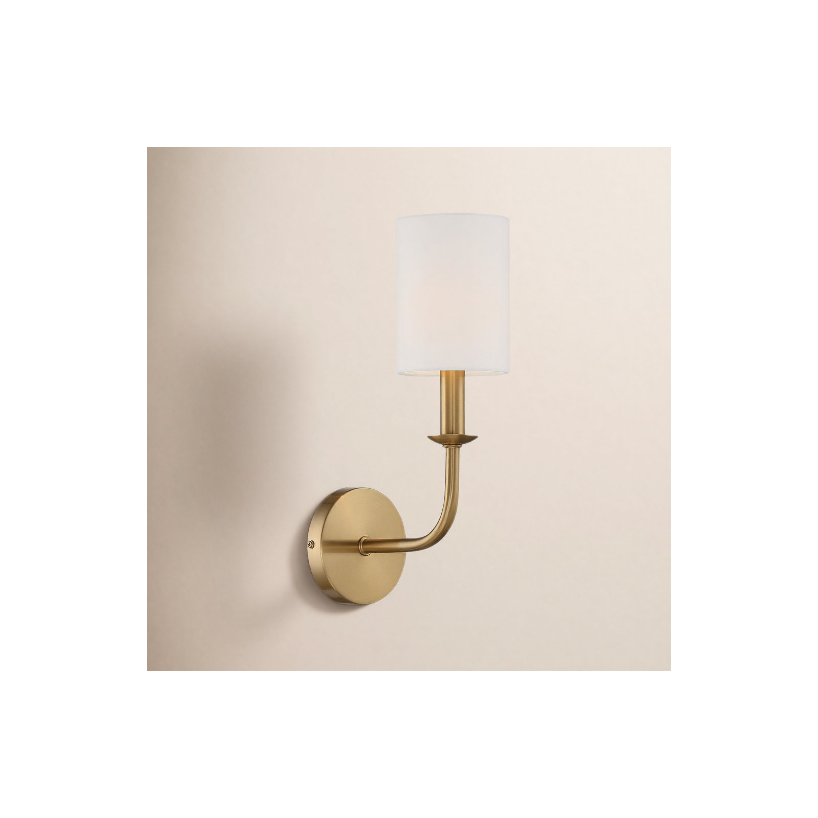 Akir Single Light Dimmable Armed Sconce, Aged Brass