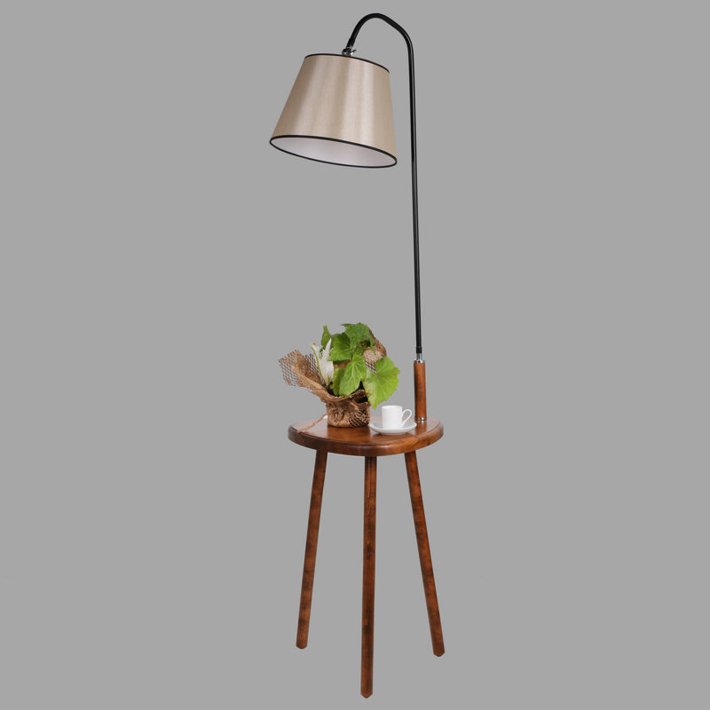 Scotland 160cm Tray Table Floor Lamp, Beige, Black