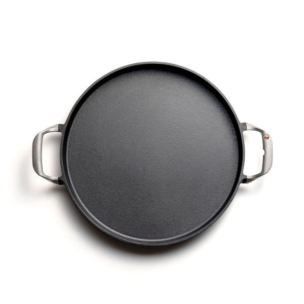 Outset Deep Dish Cast Iron Grill Pan For Pizza and Paella