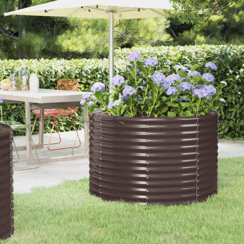Andressa Garden Raised Bed Powder-coated Steel 100x100x68 cm, Brown