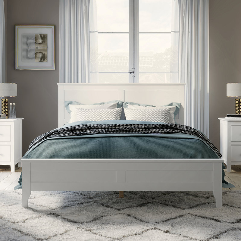 Solid Platform Bed, Gray