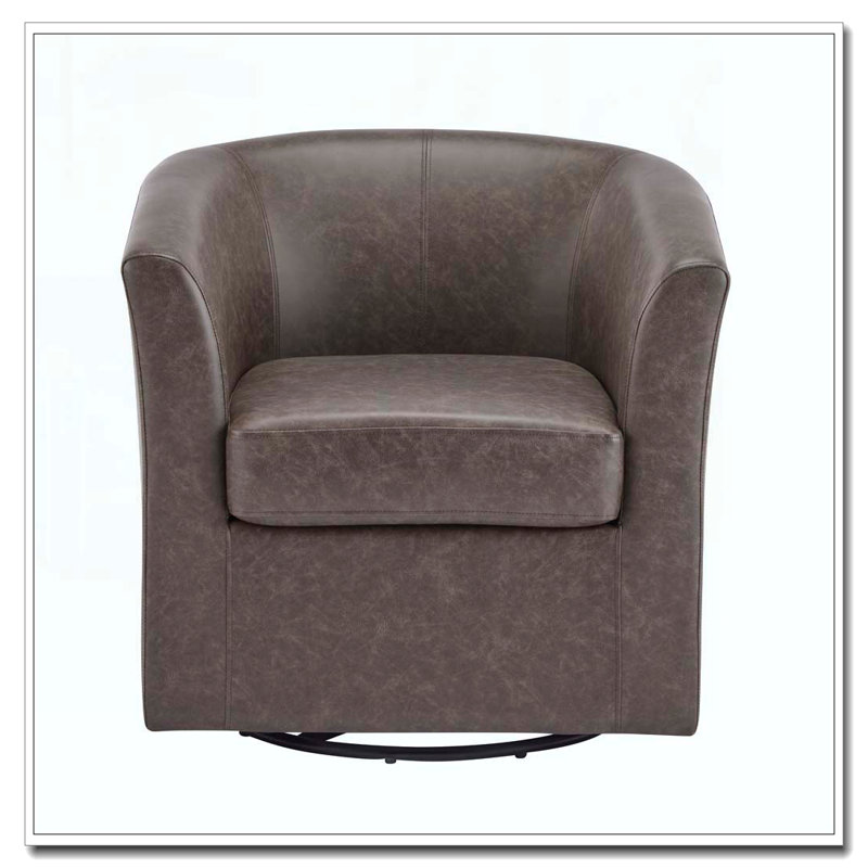 Fauteuil d'appoint pivotant en similicuir, Marron foncé