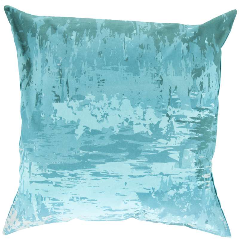 Coussin décoratif en coton, 22 po x 22 po, sarcelle, Duvet