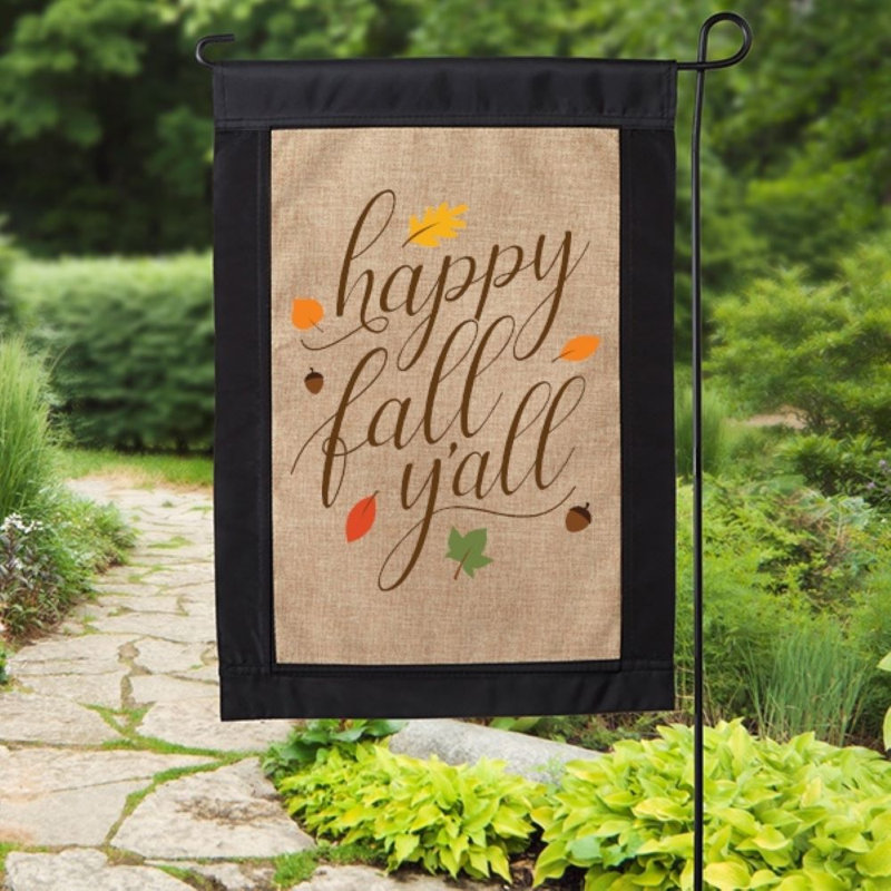 Happy Fall Y'all Burlap Garden Flag