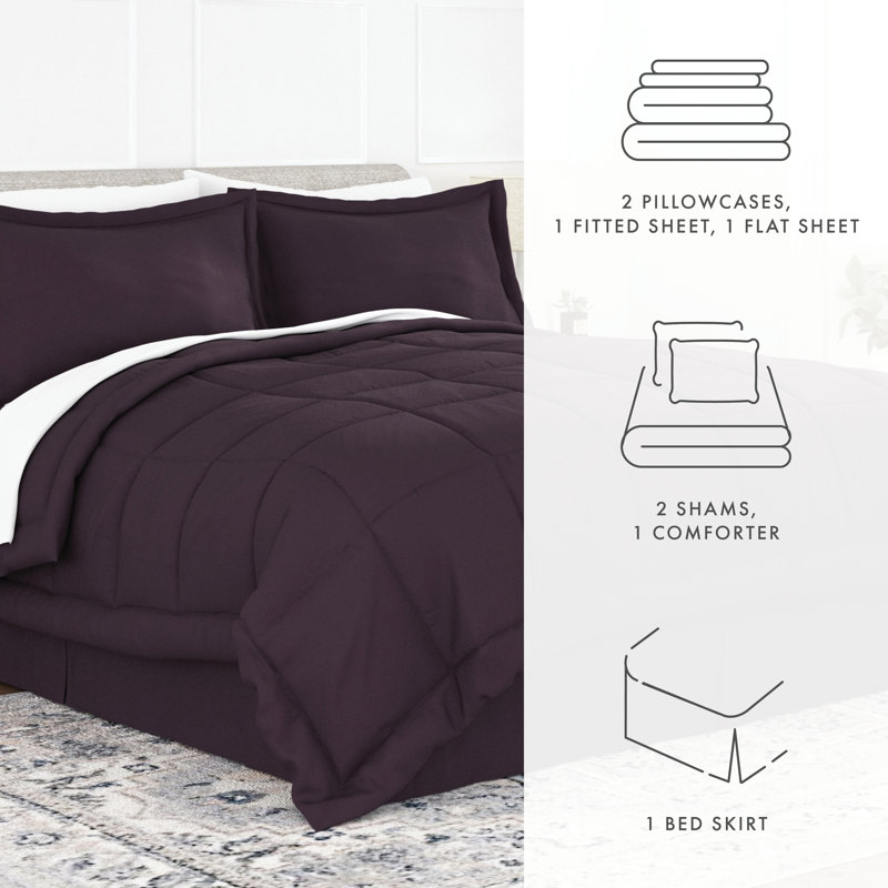 IEnjoy Home Simply Soft 8 Piece Microfiber Complete Bedding Set