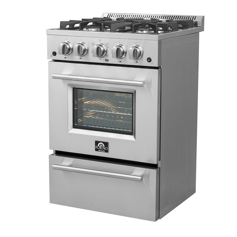 Cuisinière à convection autoportante au gaz naturel 24 po 2,3 pi³ avec friteuse Forno Alta Qualita