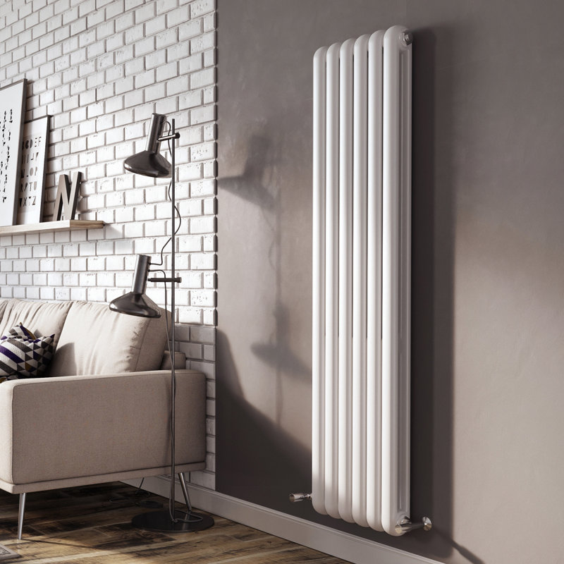Purcell Vertical Double Panel Radiator, 150cm H x 38cm W x 10cm D, White