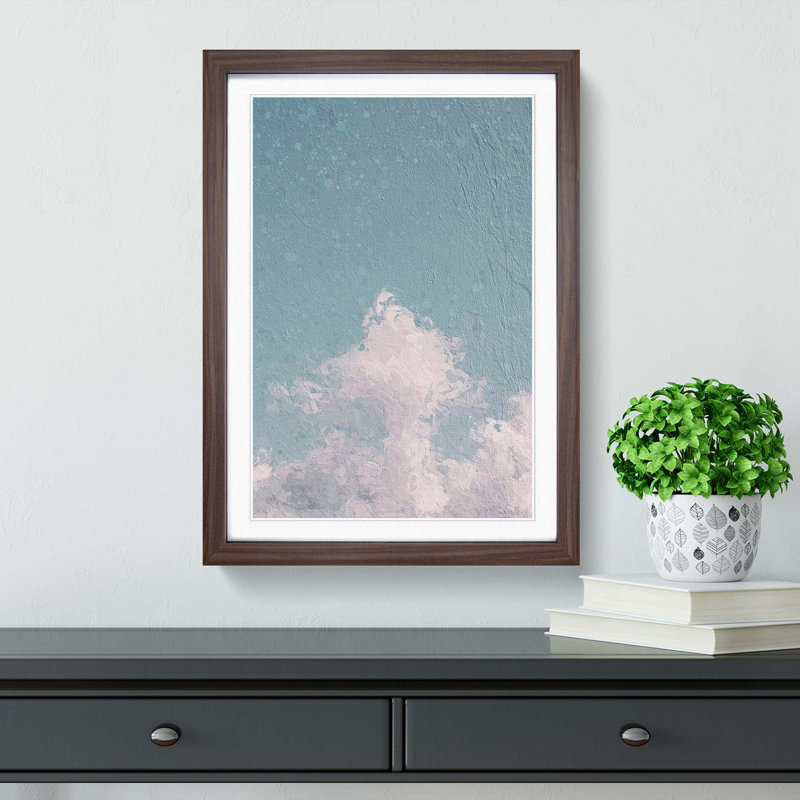 White Clouds Reaching Upwards - Framed Print, 36cm H x 27cm W x 2cm D, Walnut Framed