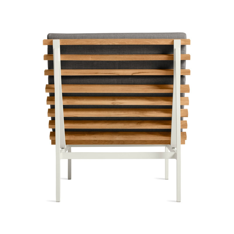 Perch Outdoor Teak Chaise Lounge, Toohey Charcoal, White