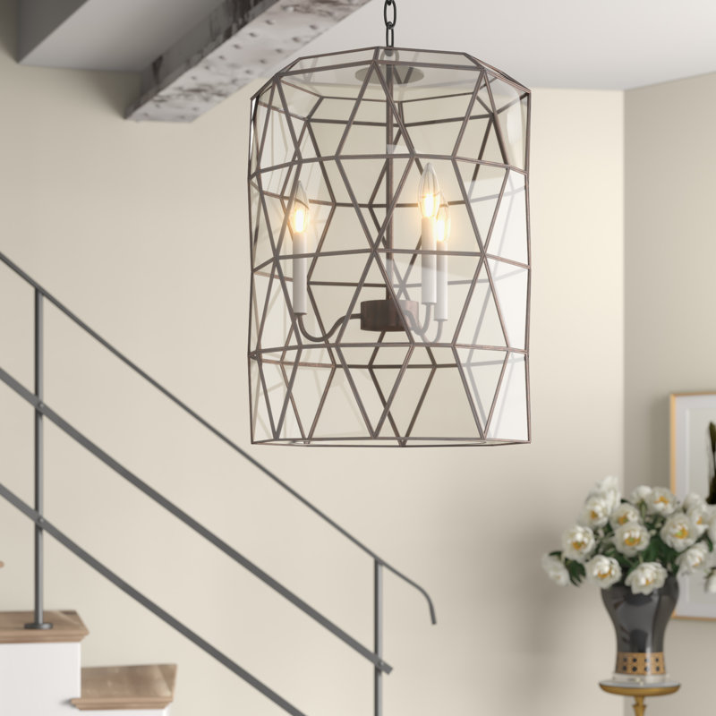 Moderna 3 - Light Chandelier, Clear Glass