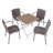 4Pcs Warm Gray Stackable Pp Armchair For Indoor/Outdoor Use -Ergonomic Slatted Back, With Modern Folding Indoor/Outdoor Multi-Functional Square Table- Pp Tabletop With Metal Legs-638730938