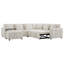 Canapé-lit modulaire coulissant 117 * 90 po avec panneau de table rabattable, lampe de lecture, ports de charge, repose-pieds de rangement, conception capitonnée, 6 coussins, combinaison surdimensionnée et libre, chenille-531970058
