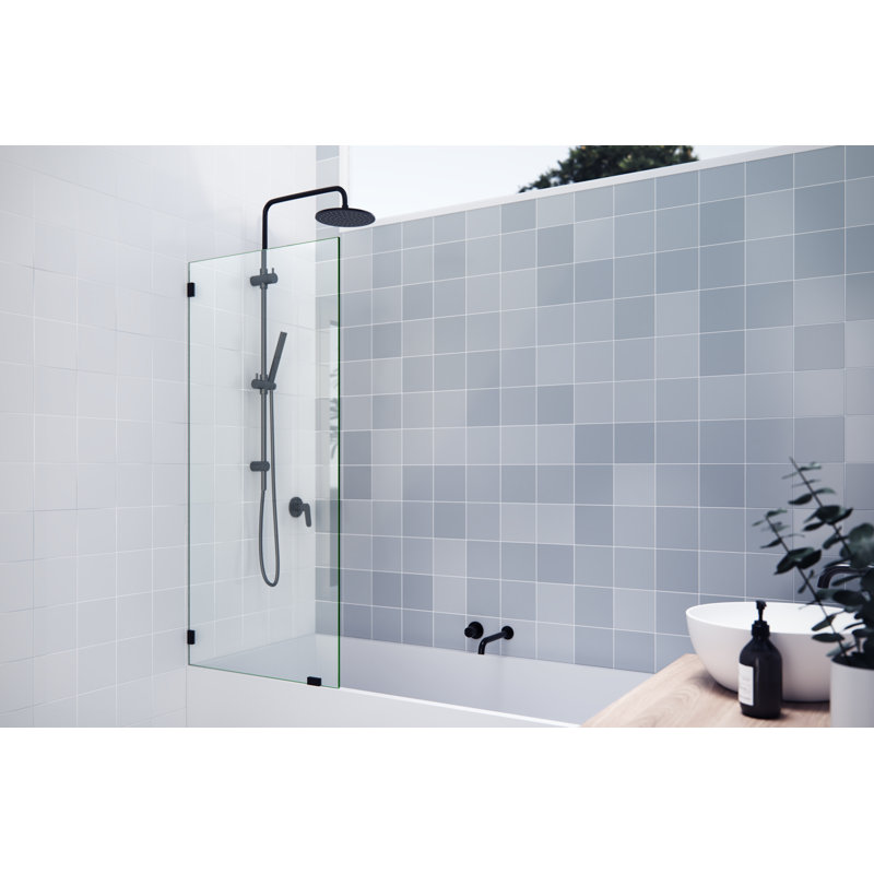 Vela 28.5 in. x 58.25 in. Frameless Single Fixed Bath Panel, Oil Rubbed Bronze