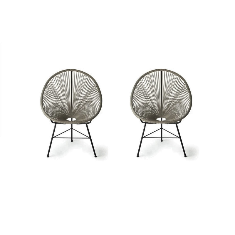 Ursula Modern Patio Lounge Chair – Plastic Resin Build, Lightweight, Stackable & Easy to Clean, Silver