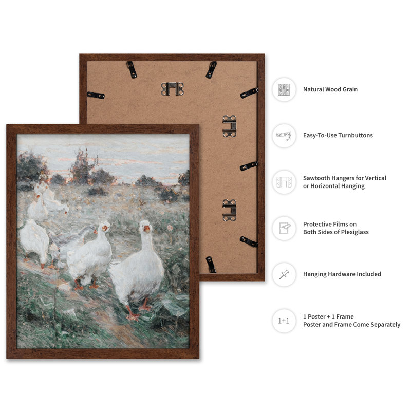 Kyriak Kostandi - Oies, H 12 po x l 16 po, Affiche, Encadrement brun