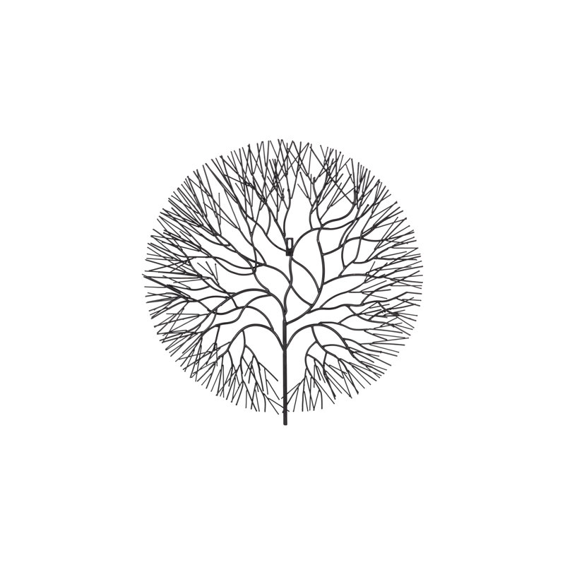 Décoration murale arbre métallique, H 25 po x l 24 po x P 2 po