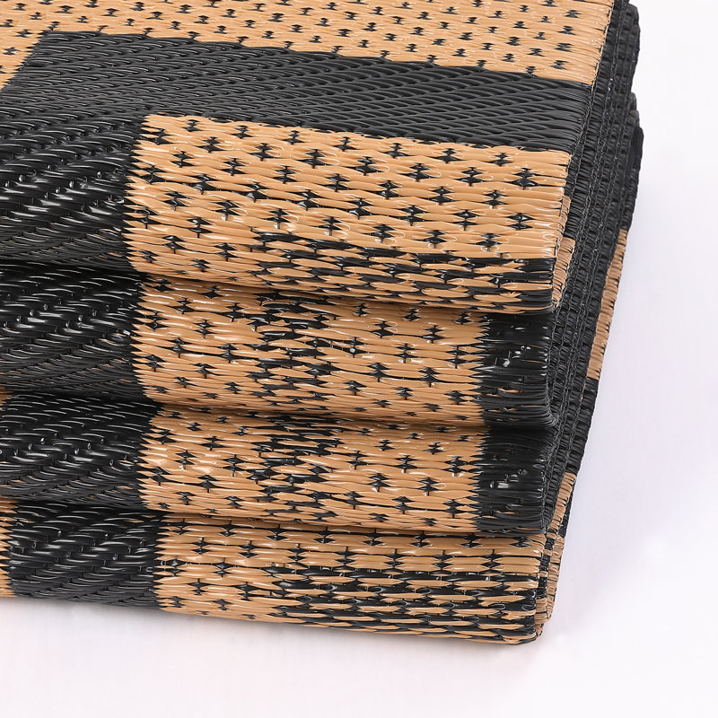 Tapis d'extérieur Tapis de paille en plastique imperméable et réversible pour patio Tapis de sol léger et facile à nettoyer pour l'extérieur