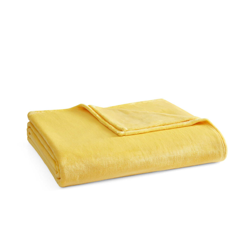 Couverture réversible unie Martha Stewart Bedford, Jaune, Très grand lit