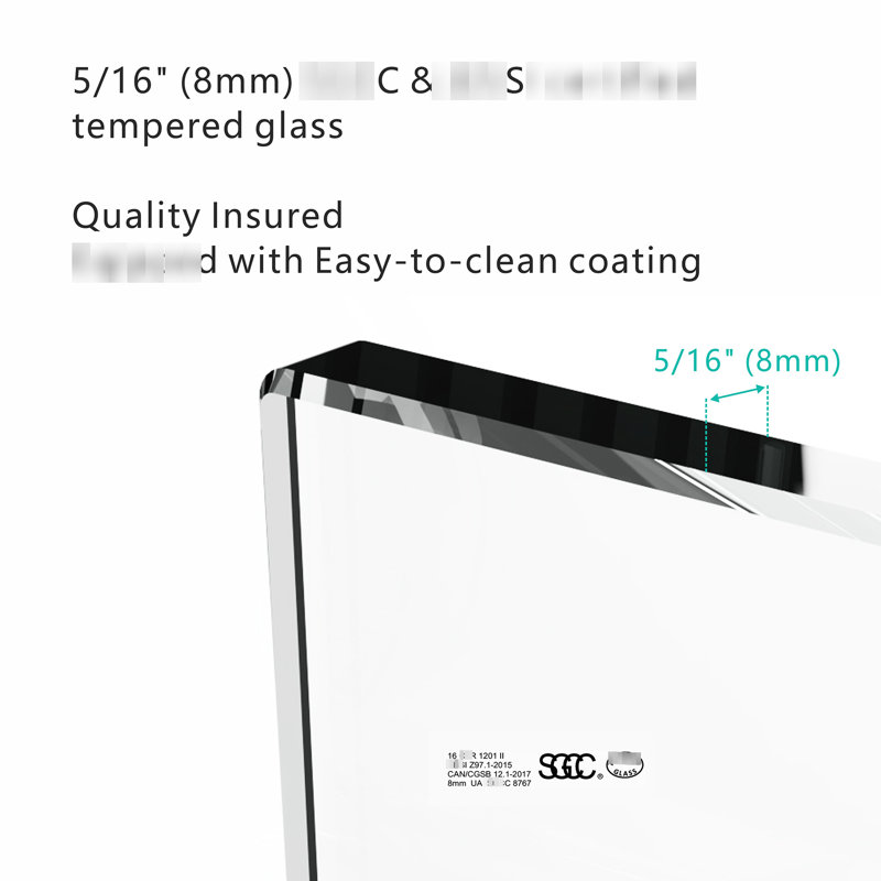 Sliding Tempered Glass Bathroom Door, 56 - 60"W X 76"H, Style, Matte Black Accessories, Smooth Movement, Easy Clean Finish, Refresh Option Shower 5/16" Thick Glass, Accents, Tracks, Surface, Upgrade