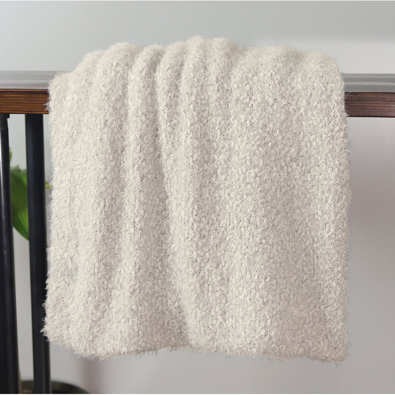 Pizzazz 50" x 70" Washable Throw Blanket, White