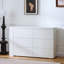 Commode de meuble-lavabo en L à 6 tiroirs avec bureau large, rangement profond et conception en bois extensible pour la chambre à coucher ou le vestiaire.
