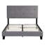 Grand lit moderne gris, tête de lit en tissu de lin, aucun sommier requis, support de lattes de bois, assemblage facile, 82,28 po Profondeur de la base de lit plateforme tapissier Accordant, lin, ressort, à assembler, 65,16