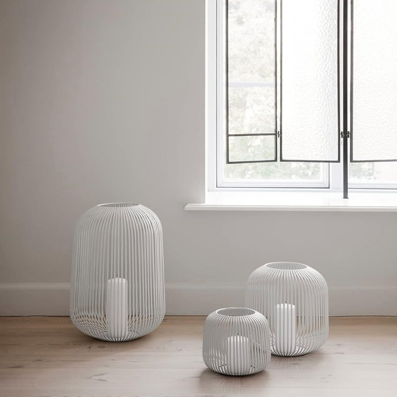 Lito Other Corner Lantern, 27 cm H x 28 cm W x 28 cm D, White