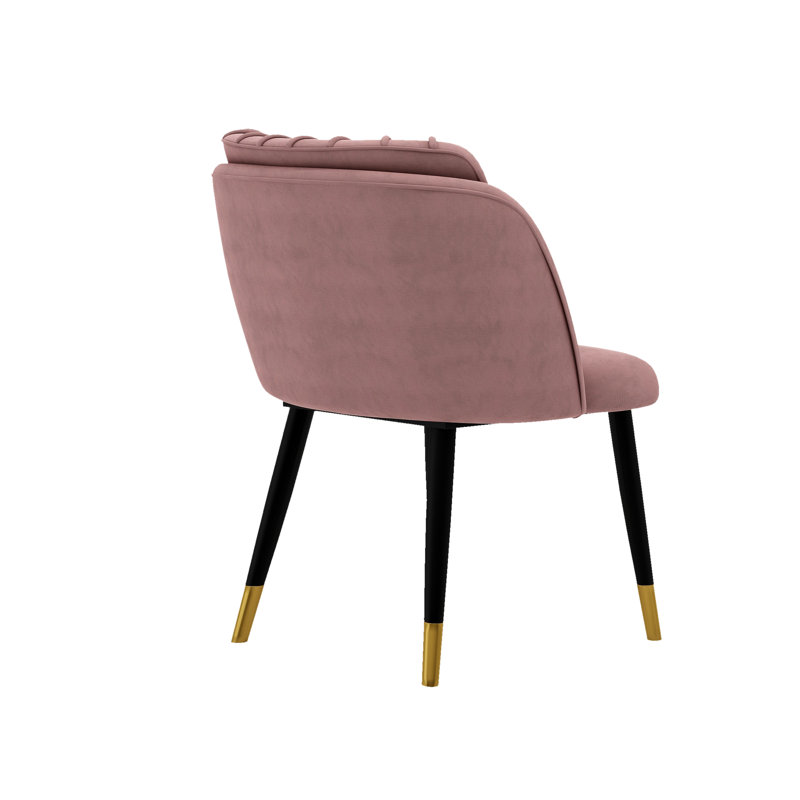Inola Upholstered Velvet Dining Chairs - Ergonomic Soft Back with Metal Legs - Armchair for Dining Room Living Room Restaurants