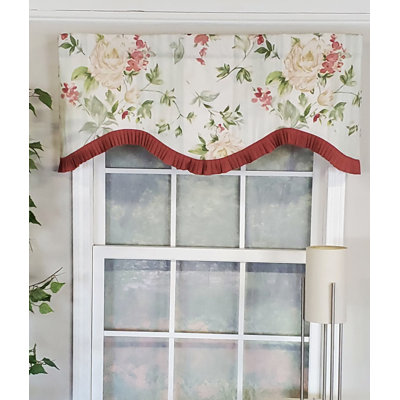 Cotton Blend Floral Scalloped Window Valance