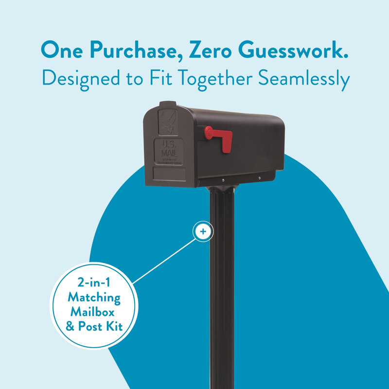 Harrison All-in-One Plastic Mailbox and Post Combo