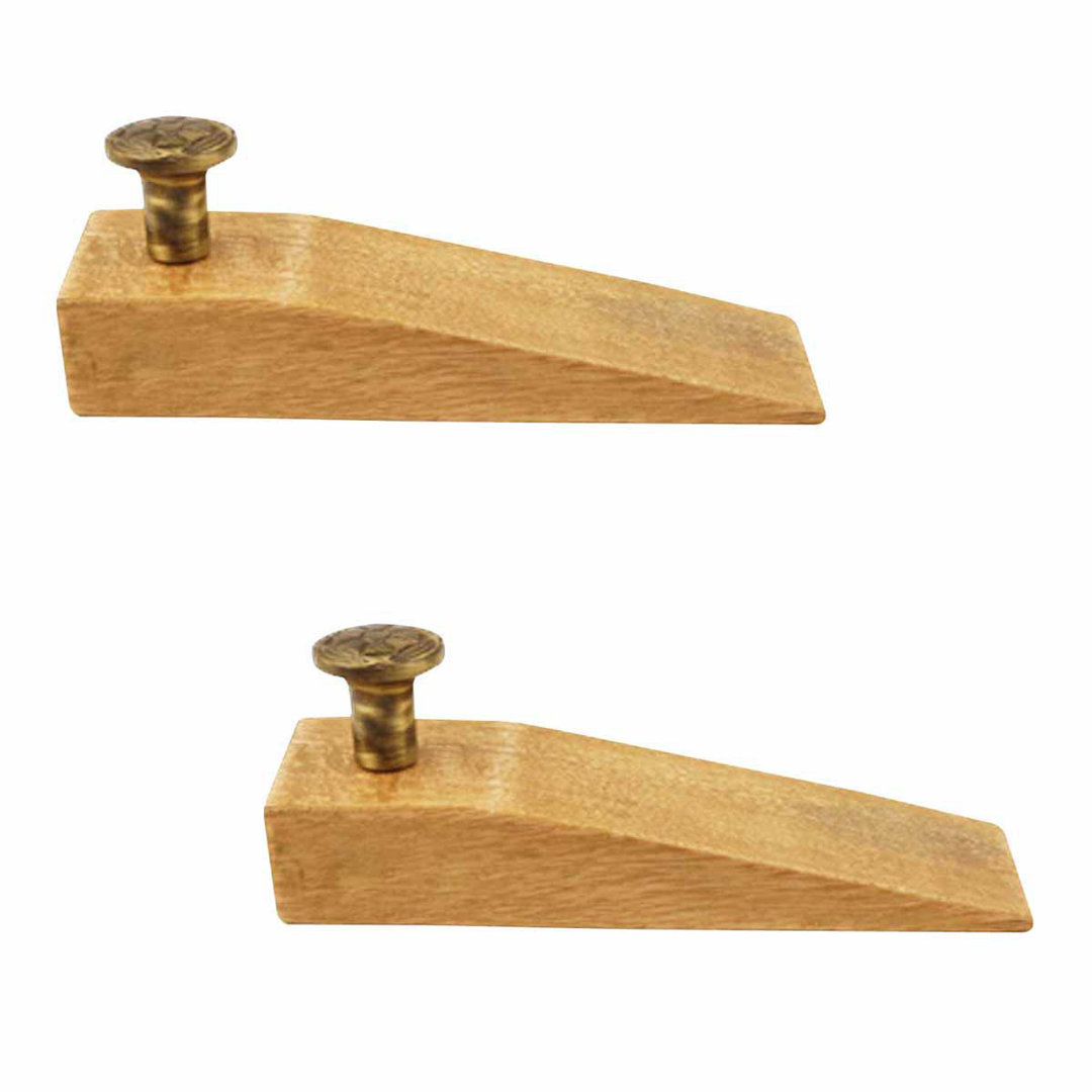 Knob Wood Wedge Floor Stop (Set of 2) The Renovators Supply Inc.