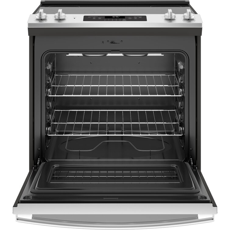 GE 30 in. 5.3 cu. ft. Oven Slide-In Gas Range with 5 Sealed Burners &  Griddle - Slate