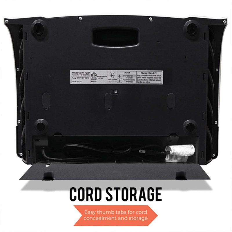 Black Infrared WiFi Enabled Wall Mount Electric Space Heater