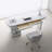White Rectangular Solid + Manufactured Wood with 2 drawers desk-109833627