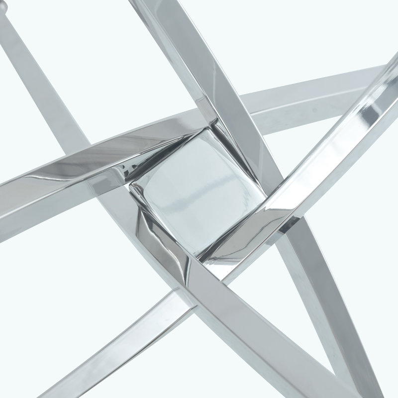 Table de salle à manger ronde en verre, table ronde en verre trempé transparent de style minimaliste moderne, pieds de table en métal, convient pour la cuisine, la salle à manger