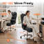 Fauteuil de bureau ergonomique en similicuir avec repose-pieds-132896040