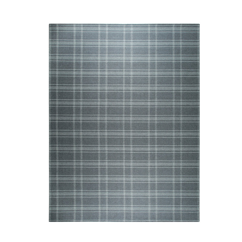 Anbritt Gray Flatweave Wool Area Rug, Rectangle 3' x 5'