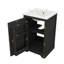 Meuble-lavabo autoportant de 20 pouces, construction en bois massif, porte à fermeture douce, support de rangement et tablette réglable-401012876