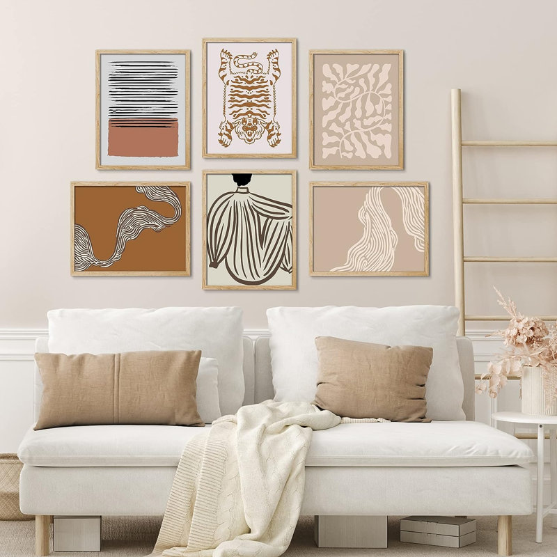 «Paint Stroke», impression 6 pièces encadrée sur papier, H 14 po x l 11 po x P 1 po, Encadré naturel