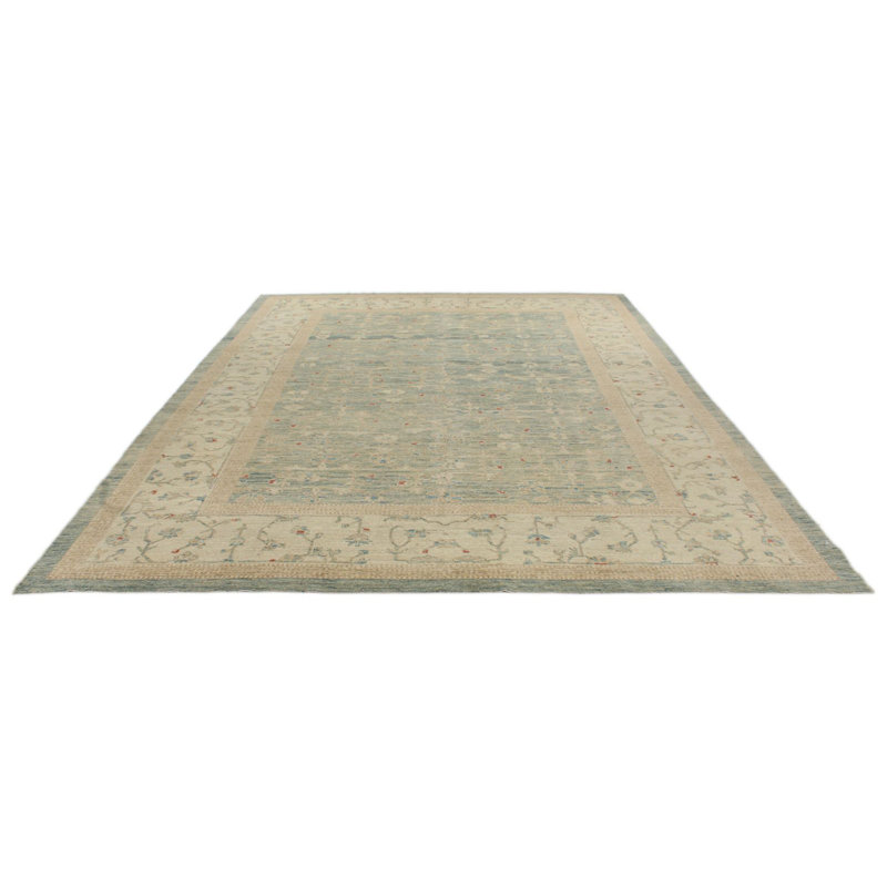 Tapis Oushak bleu 9x13
