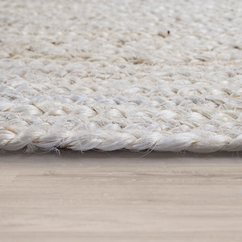 Round Eman Uniform Color Jute / Sisal Shag Area Rug, Round 100cm
