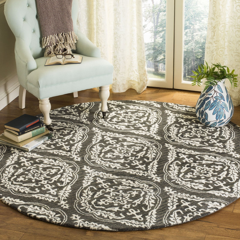 Luitpold Blossom Hand Tufted Wool Oriental Rug, Round 6'