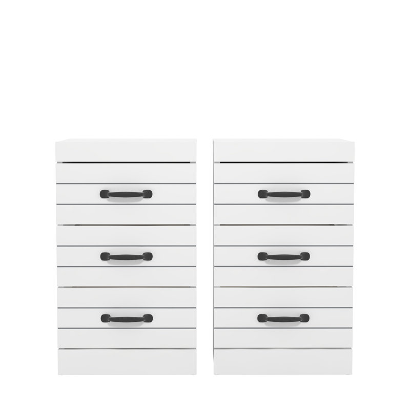 Allington 3 Drawer Bedside Sets of 2, White