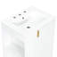 Meuble-lavabo blanc 24 po avec lavabo en céramique lisse, cadre, porte à fermeture en douceur, rangement latéral ouvert, étagère à 2 niveaux, quincaillerie élégante en bois massif rétro classique, espace sous l'évier, trop-plein de finition