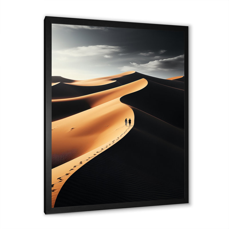 " Egypt Silent Sands Landscape I ", Black Picture Framed, 32" H x 16" W x 1" D