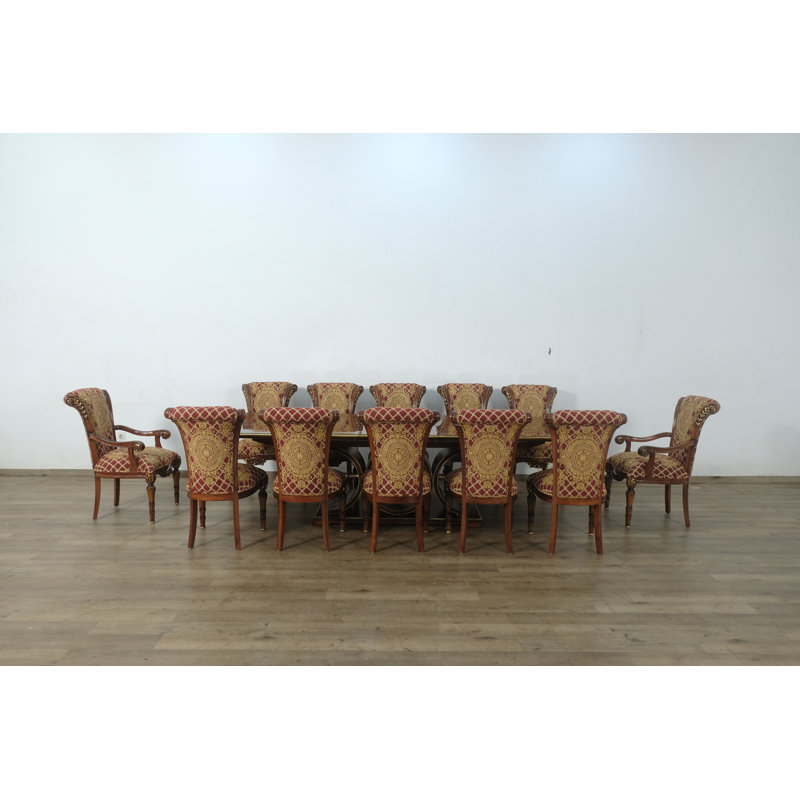 11 - Piece Raffaello Dining Set, Red/Gold